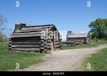 I soldati di capanne a Valley Forge National Park in Pennsylvania Foto Stock