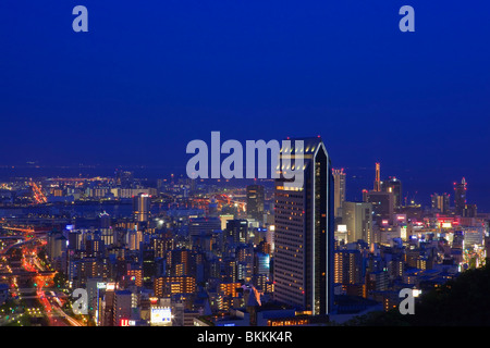 Vista notturna di Kobe Foto Stock