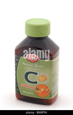 Bottiglia di vitamina C supplemento Foto Stock