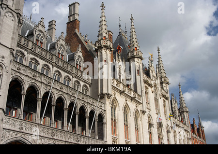 Dettagli dell'architettura nel centro storico di Bruges, Belgio Foto Stock