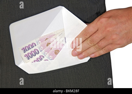 I soldi in una busta Foto Stock