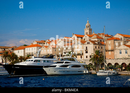 Croazia, Dalmazia, costa dalmata, Isola di Korcula Korcula Città Foto Stock