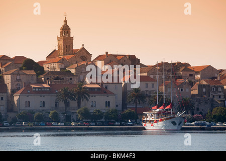 Croazia, Dalmazia, costa dalmata, Isola di Korcula Korcula Città Foto Stock