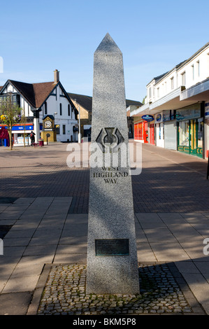 Inizio della West Highland Way Milngavie Dunbarrtonshire est della Scozia Foto Stock