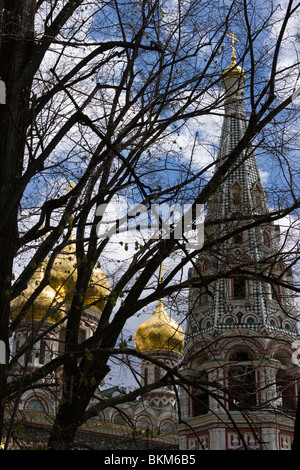 Bulgaria, Shipka villaggio, Shipka Memorial Chiesa, dettagli architettonici, Europa orientale Foto Stock