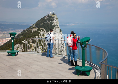 La visualizzazione e la piattaforma di osservazione su Upper Rock di Gibilterra Foto Stock
