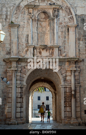 Croazia, Dalmazia, costa dalmata, Isola di Korcula Korcula Città Foto Stock