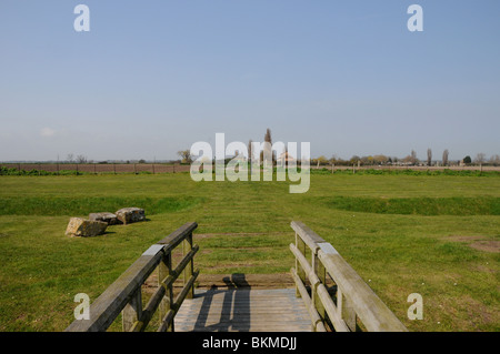 L'inizio di Watling Street presso il castello di Richborough (Romano Rutupiae) nel Kent. Foto Stock