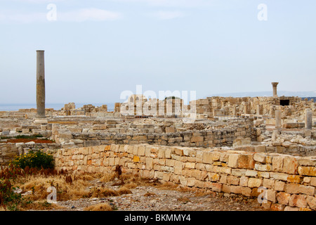 Gli antichi resti della basilica cristiana a KOURION sull'isola di Cipro. Foto Stock