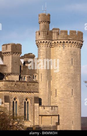 Vista del Castello di Arundel dalla città Foto Stock