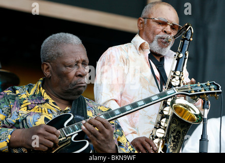 BB King esegue a Bonnaroo. Foto Stock