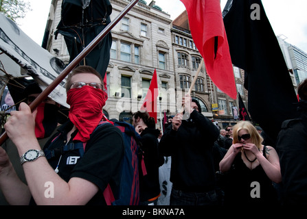 Mayday Meltdown sindacato marzo a Londra 2010 Foto Stock