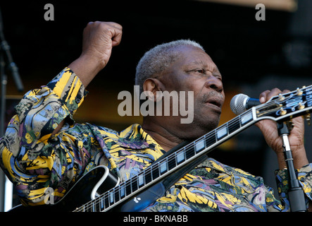 BB King esegue a Bonnaroo. Foto Stock