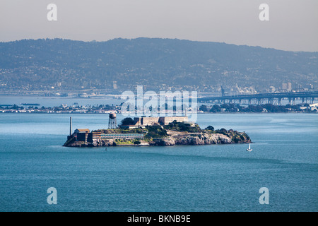 L'isola prigione di Alcatraz vicino a San Francisco, California. Foto Stock