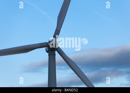 Turbina eolica a Carno Wind Farm, Powys, Wales, Regno Unito Foto Stock