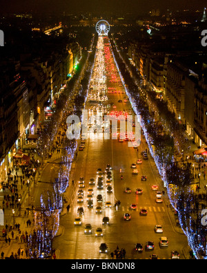 Avenue des Champs Elysees di Parigi Francia Foto Stock