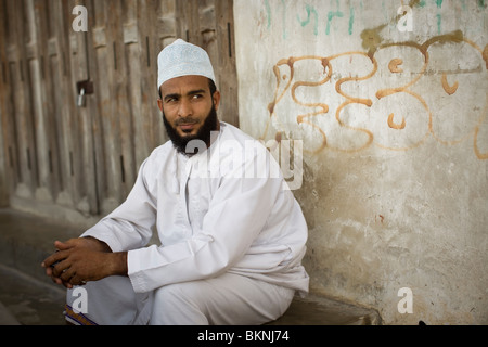 Il swahili uomo - Stonetown, Zanzibar, Tanzania. Foto Stock