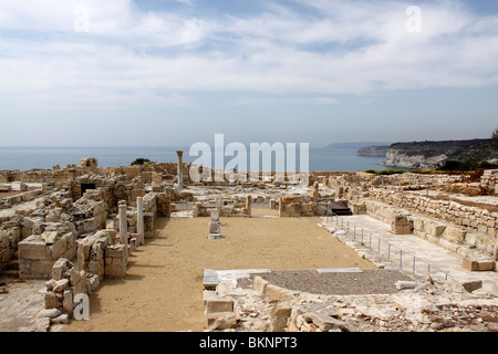 Gli antichi resti della basilica cristiana a KOURION sull'isola di Cipro. Foto Stock