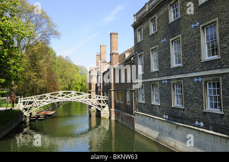 I matematici o ponte di legno al Queens College di Cambridge, Inghilterra, Regno Unito Foto Stock