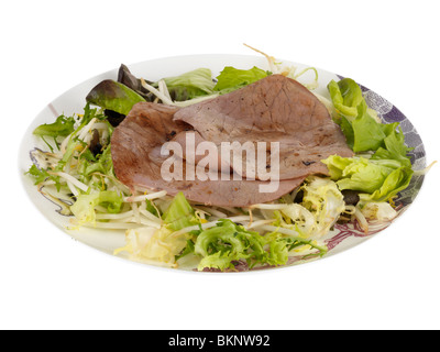 Arrosto di manzo con nucleasi di fagiolo Insalata di germogli Foto Stock