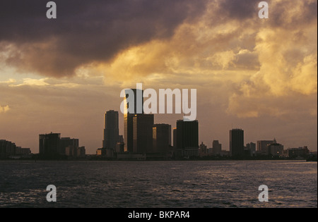 Il paesaggio urbano skyline di Miami, Florida Foto Stock