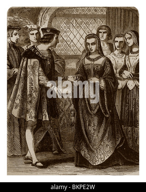 Carlo VIII di Francia (1470-1498) e sua moglie Anna di Bretagna (1477-1514). Foto Stock