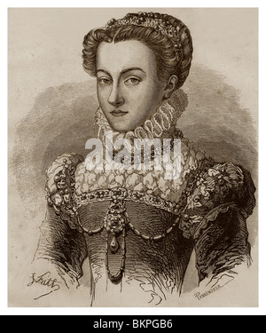 Elisabetta d'Austria (1554-1592): regina consorte di Francia dal 1571 al 1574. Foto Stock