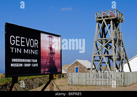 L'ingresso a 'geevor miniera di stagno ' un stagno di lavoro museo minerario a pendeen in cornwall, Regno Unito Foto Stock