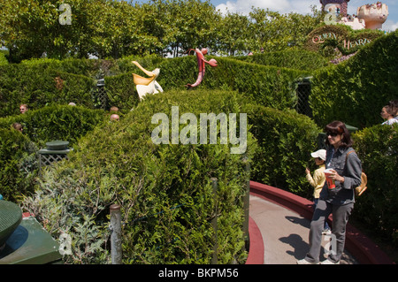 Parigi, Francia, Parchi a tema, persone in visita a Disneyland Parigi, Maze Garden, ville de paris natura Foto Stock