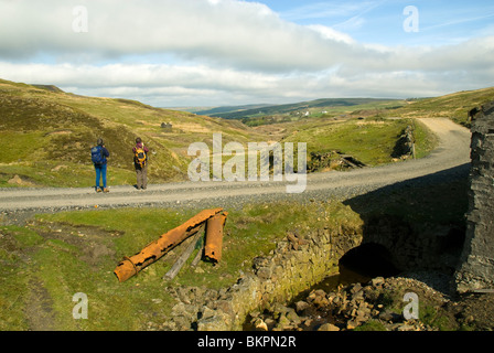 I resti dell'ex miniera di piombo il funzionamento a Nenthead, Cumbria, England, Regno Unito Foto Stock