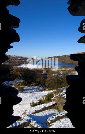 Il Galles, Gwynedd, Snowdonia. Vista dal castello di Dolbadarn uno dei grandi castelli costruiti dal Welsh princes nel XIII secolo Foto Stock