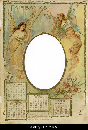 Calendario fiere 1899, Gennaio - Aprile Foto Stock