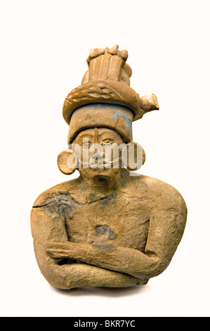 Maya Messico uomini busto ceramica dipinta la cultura Maya Jaina 600 900 annunci stile Mesoamerican Foto Stock