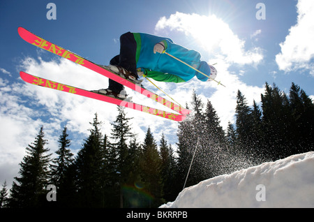 La Slovacchia, Jasna, snowpark, freestyler Foto Stock