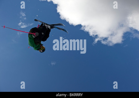 La Slovacchia, Jasna, snowpark, freestyler Foto Stock