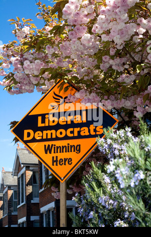 I liberali democratici scheda elettorale durante il 2010 elezioni generali in Colchester, Essex REGNO UNITO Foto Stock