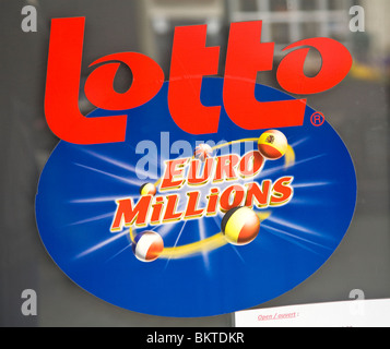Lotto lotteria Euro segno Foto Stock