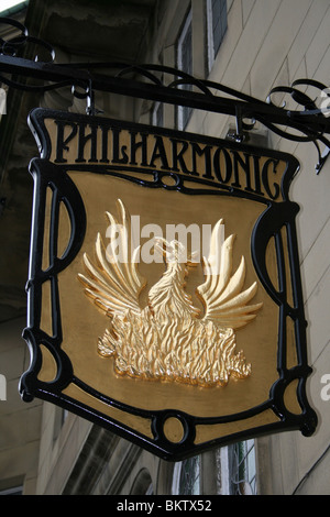 Philharmonic Pub segno, Hope Street, Liverpool, Regno Unito Foto Stock