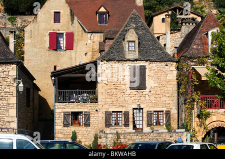 La Roque Gageac, Aquitaine - Dordogne, a sud ovest della Francia, Europa Foto Stock