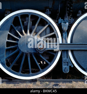 Dettaglio del vecchio motore a vapore, Steamtown National Historic Site, Scranton, Pennsylvania; più grande collezione di locomotive in USA Foto Stock