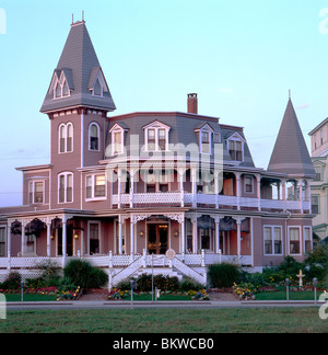 Angelo del mare (c1850), bed & breakfast, architettura vittoriana stile nella città balneare di Cape May, New Jersey, STATI UNITI D'AMERICA Foto Stock