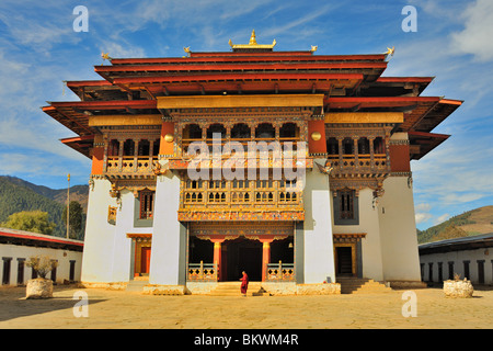 Gangte () Gangtey Goemba, Valle Phobjikha, Bhutan Foto Stock