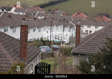 Alloggiamento del Consiglio station wagon street in Holywell, Flintshire, il Galles del Nord Foto Stock