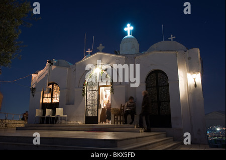 Cappella di Agios Georgios, Lykavittos Hill, Atene, Grecia Foto Stock