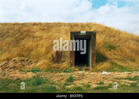 RAF Greenham Common in disuso missile nucleare Silos sulla zona gama di base. Edificio 704 Lancio del centro di controllo 5 della NATO. Foto Stock