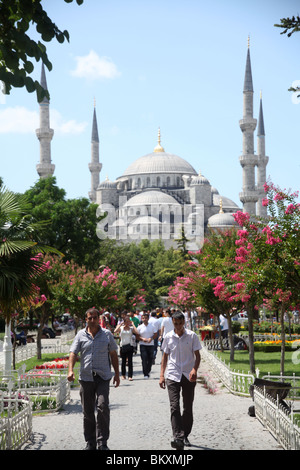 La Moschea del Sultano Ahmed, o la Moschea Blu ad Istanbul in Turchia. Foto Stock