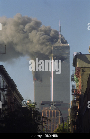 Le torri gemelle del World Trade Center la mattina del 11 settembre 2001 ©Stacy Rosenstock Walsh/Alamy Foto Stock