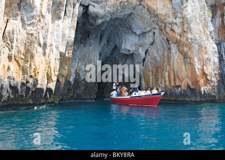 Escursione in barca a Capo Palinuro Cilento Campania, Italia Foto Stock