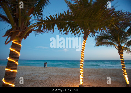 Spiaggia principale, Playa del Carmen, Stato di Quintana Roo, Penisola dello Yucatan, Messico Foto Stock