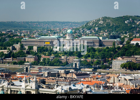 Palazzo Reale sulla Collina del Castello, la vista del Palazzo Reale sulla Collina del Castello di Buda, Budapest, Ungheria Foto Stock
